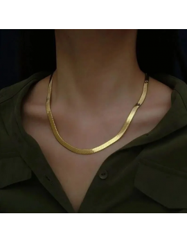 Çelik İtalyan Kolye Gold 45 Cm